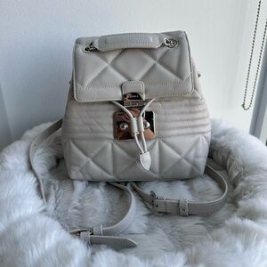 Furla Cream Leather Mini Backpack